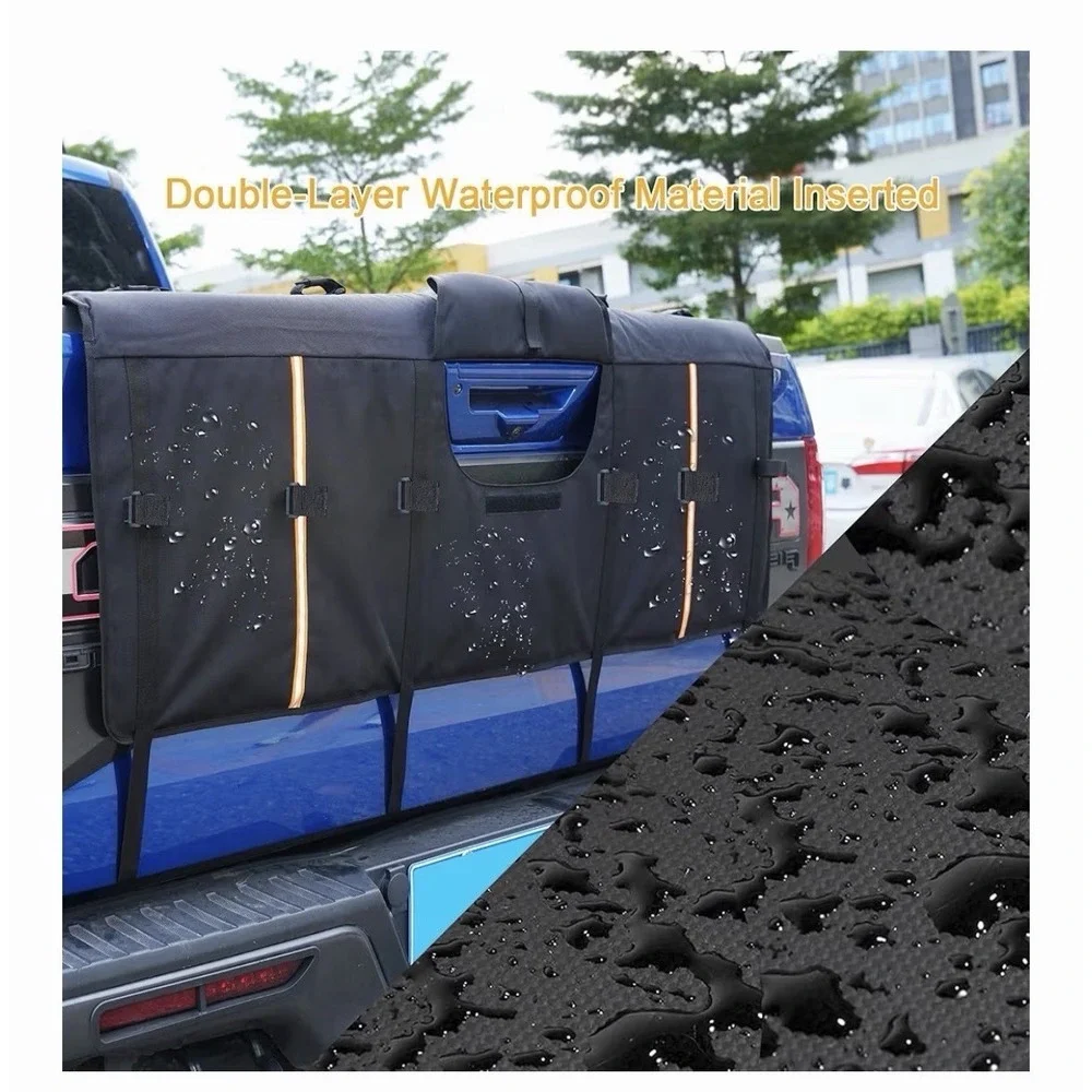 Amooca Tailgate Waterproof Pad For 5 Mountain Bikes And Tool Pockets 52